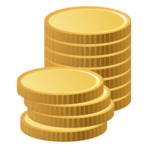 Gold coins png sticker, transparent